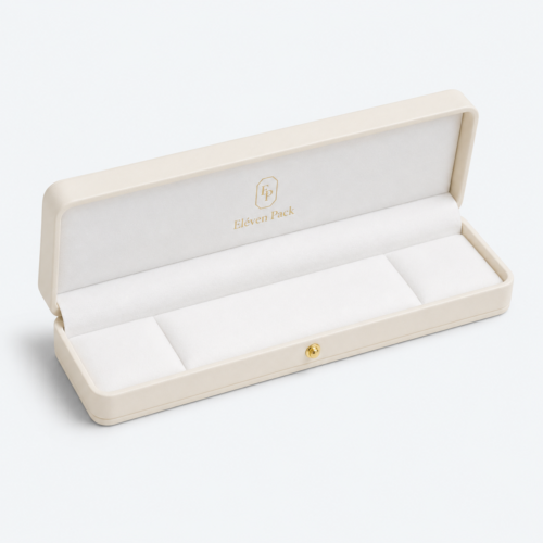 Light Color PU Leather Premium Jewelry Box for Necklaces and Bracelets - open product view - JB-BM-05-P37 Light Color PU Leather Premium Jewelry Box for Necklaces and Bracelets - open product view - JB-BM-05-P37