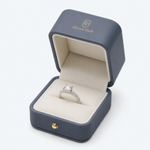 Navy PU Leather Jewelry Box for Jewelry - open product view - JB-BM-05-P40 Navy PU Leather Jewelry Box for Jewelry - open product view - JB-BM-05-P40