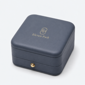 Navy PU Leather Jewelry Box for Jewelry - closed product view - JB-BM-05-P40 Navy PU Leather Jewelry Box for Jewelry - closed product view - JB-BM-05-P40