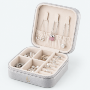 Pink PU Leather Flip-Top Dopamine Color Necklace Box - open product view - JB-BM-05-P47