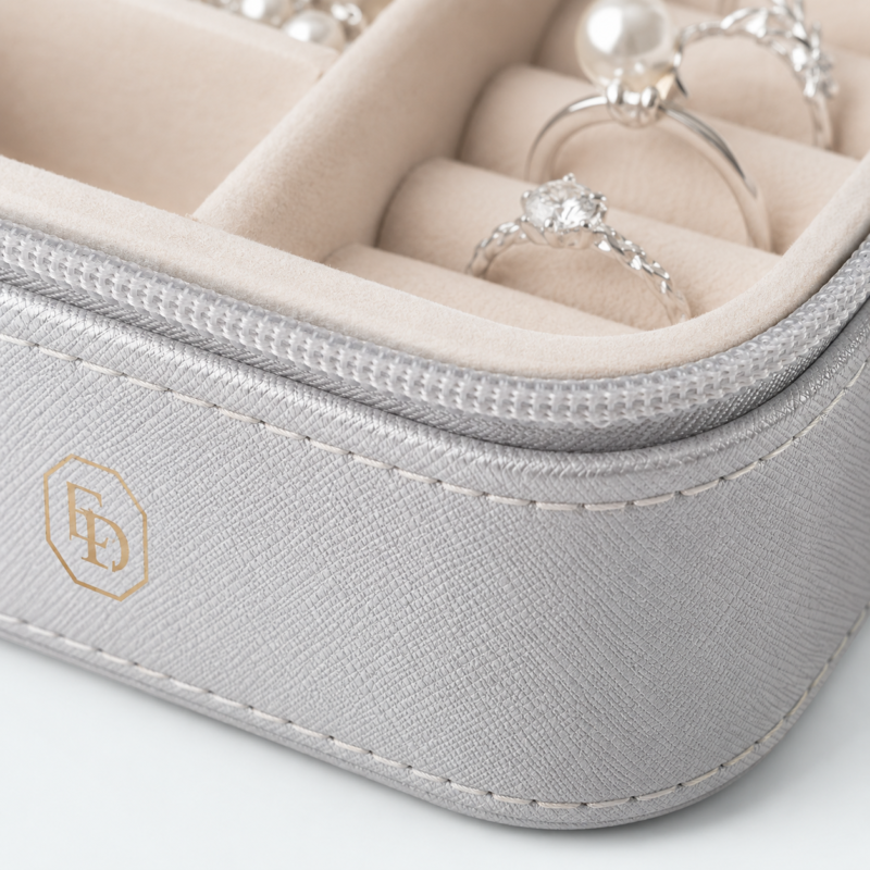 Pink PU Leather Flip-Top Dopamine Color Necklace Box - material or structure detail - JB-BM-05-P47