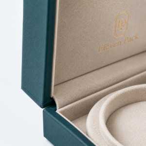 Dark Green PU Leather Flip-Top Jewelry Packaging Box - material or structure detail - JB-BM-05-P5 Dark Green PU Leather Flip-Top Jewelry Packaging Box - material or structure detail - JB-BM-05-P5
