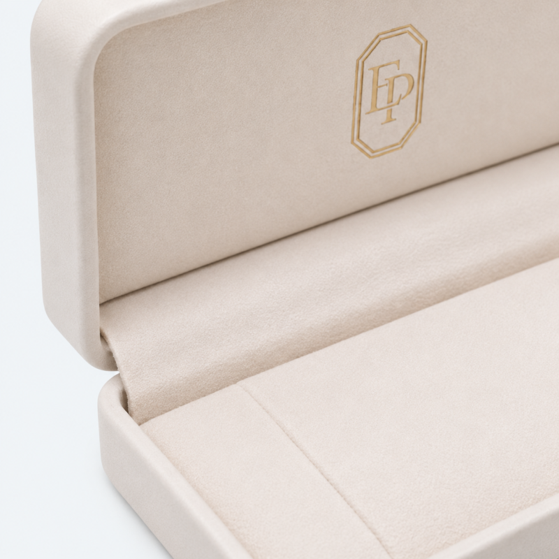 White PU Leather Flip-Top Jewelry Box - material or structure detail - JB-BM-05-P54