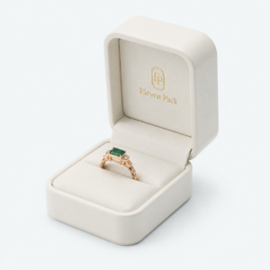 White PU Leather Premium Jewelry Packaging Box - open product view - JB-BM-05-P55 White PU Leather Premium Jewelry Packaging Box - open product view - JB-BM-05-P55