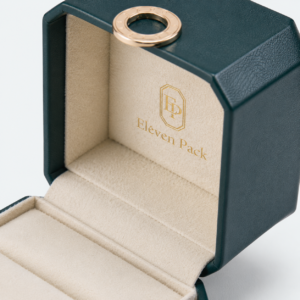 Dark Green Beige Flocked Luxury Ring Box - material or structure detail - JB-BM-05-P59
