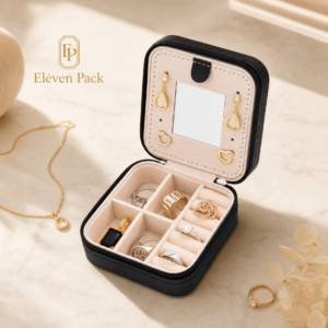 Black PU Leather Jewelry Organizer - material or structure detail - JB-BM-05-P63 Black PU Leather Jewelry Organizer - material or structure detail - JB-BM-05-P63