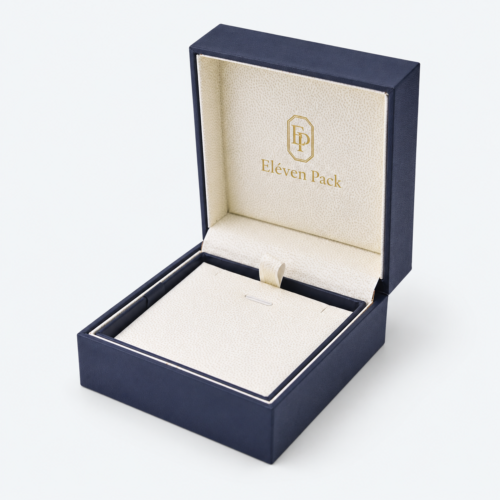 Dark Blue PU Leather Necklace Box - open product view - JB-BM-05-P65 Dark Blue PU Leather Necklace Box - open product view - JB-BM-05-P65