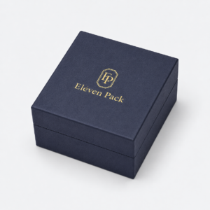 Dark Blue PU Leather Necklace Box - closed product view - JB-BM-05-P65