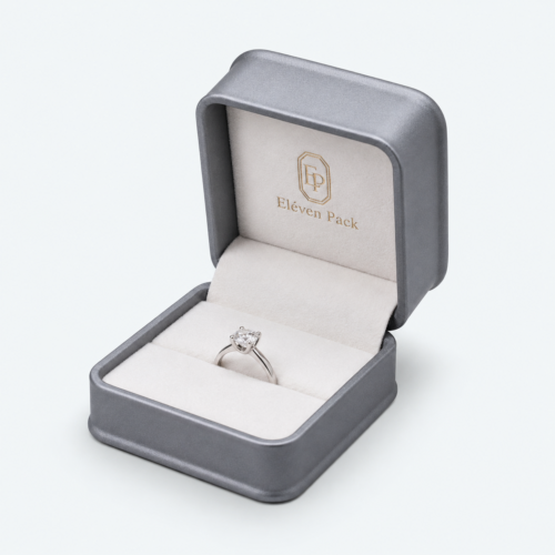 Gray PU Leather Jewelry Box - open product view - JB-BM-05-P66