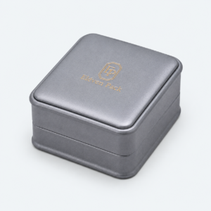 Gray PU Leather Jewelry Box - closed product view - JB-BM-05-P66