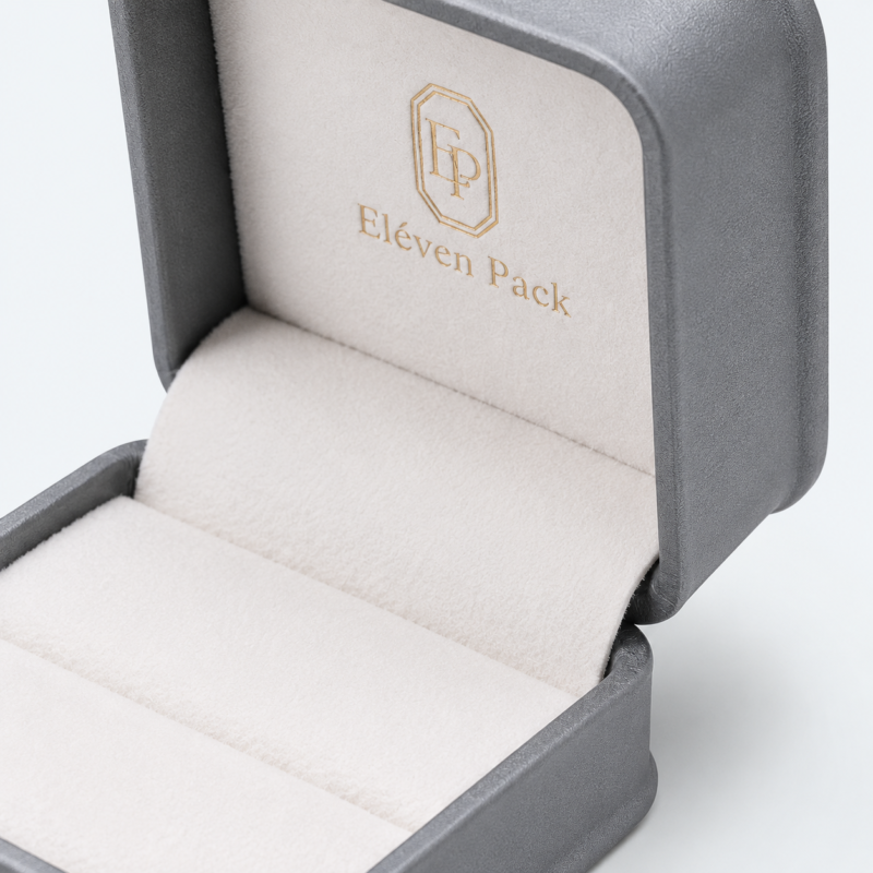 Gray PU Leather Jewelry Box - material or structure detail - JB-BM-05-P66