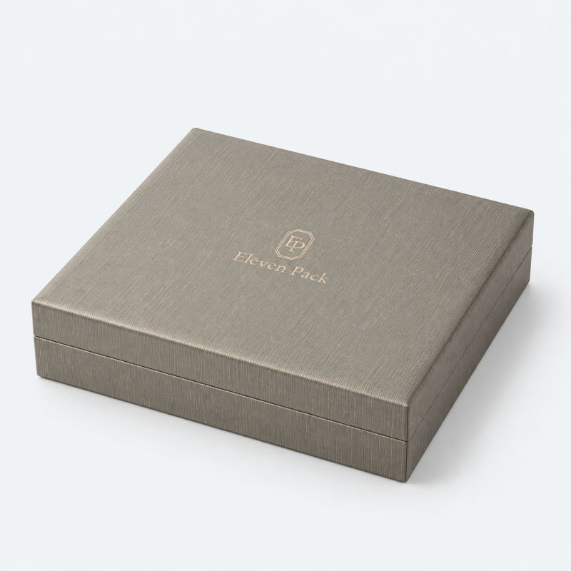 Champagne PU Leather Jewelry Organizer Box - closed product view - JB-BM-05-P70