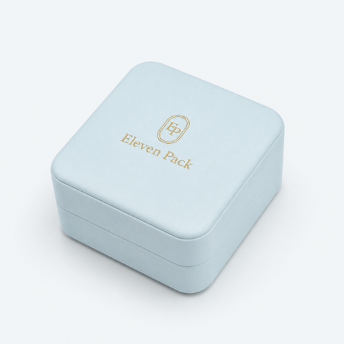 Blue PU Leather Jewelry Box - closed product view - JB-BM-05-P72