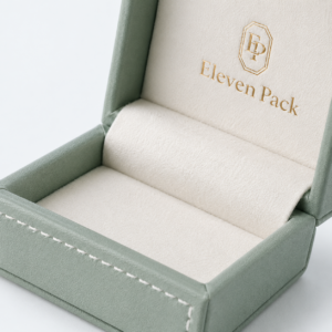 Green PU Leather Jewelry Box - material or structure detail - JB-BM-05-P73