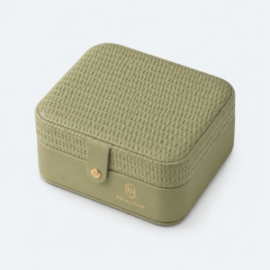 Green PU Leather Jewelry Organizer - closed product view - JB-BM-05-P74 Green PU Leather Jewelry Organizer - closed product view - JB-BM-05-P74
