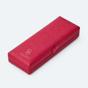 Red PU Leather Safety Clasp Necklace Box - closed product view - JB-BM-05-P75
