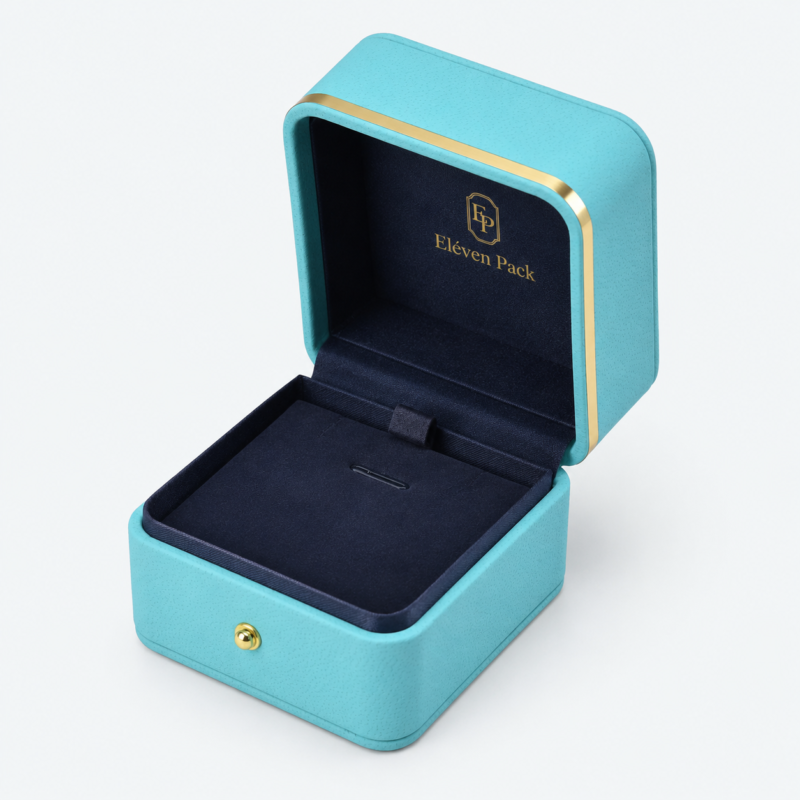 Blue PU Leather Flip-Top Jewelry Box Mixed - open product view - JB-BM-05-P77
