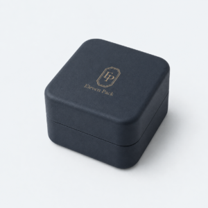Dark Gray PU Leather Jewelry Packaging Box - closed product view - JB-BM-05-P78 Dark Gray PU Leather Jewelry Packaging Box - closed product view - JB-BM-05-P78