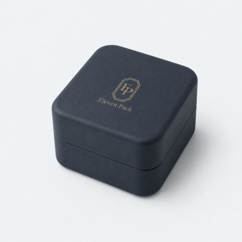 Dark Gray PU Leather Jewelry Packaging Box - closed product view - JB-BM-05-P78