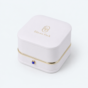White PU Leather Ring Box for Ring - closed product view - JB-BM-05-P79