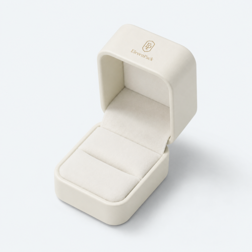 White PU Leather Premium Jewelry Packaging Box for Jewelry - open product view - JB-BM-05-P82