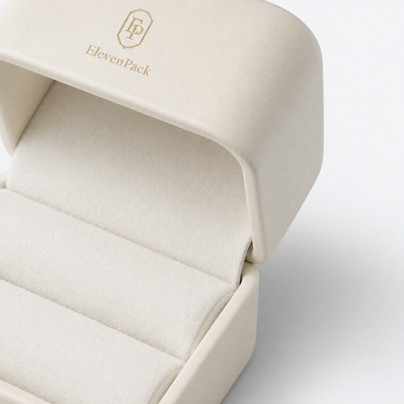 White PU Leather Premium Jewelry Packaging Box for Jewelry - material or structure detail - JB-BM-05-P82