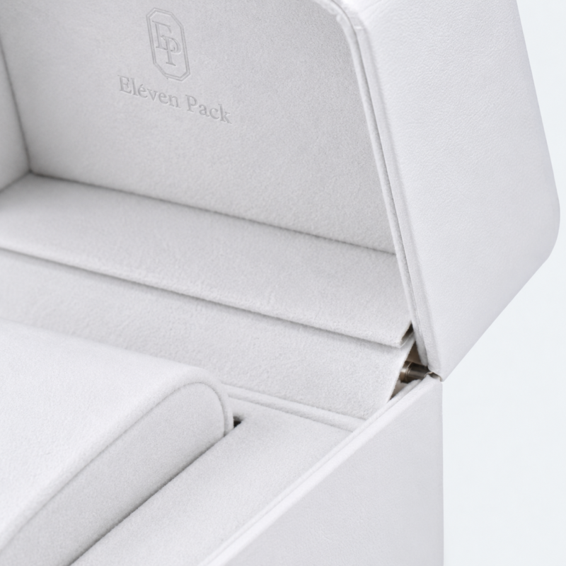 White PU Leather Premium Watch Box - material or structure detail - JB-BM-05-P84 White PU Leather Premium Watch Box - material or structure detail - JB-BM-05-P84