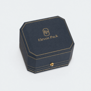 Dark Blue Gold Velvet Lined Ring Box - closed product view - JB-BM-05-P86