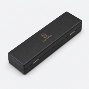 Black PU Leather with LED Light Necklace Box - closed product view - JB-BM-05-P87 Black PU Leather with LED Light Necklace Box - closed product view - JB-BM-05-P87