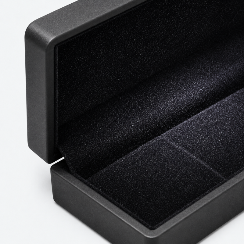 Black PU Leather with LED Light Necklace Box - material or structure detail - JB-BM-05-P87 Black PU Leather with LED Light Necklace Box - material or structure detail - JB-BM-05-P87