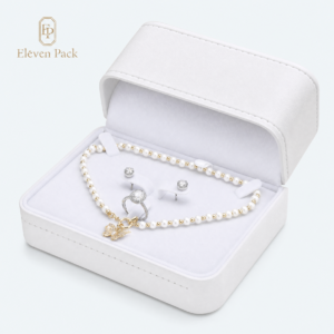 White PU Leather Premium Jewelry Packaging Box Duo - material or structure detail - JB-BM-05-P88