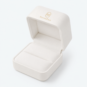 White PU Leather Jewelry Packaging Box - open product view - JB-BM-05-P89