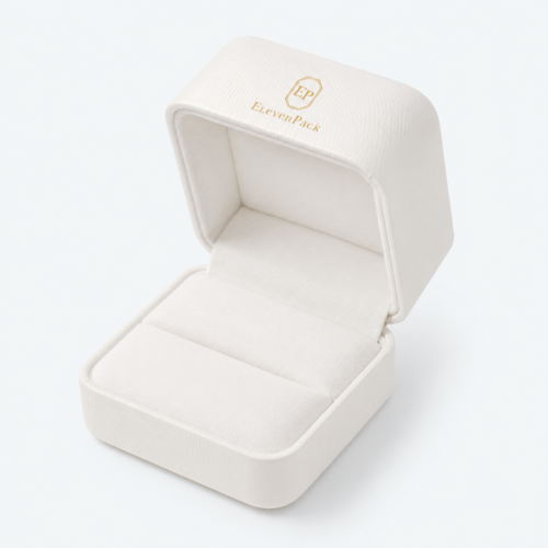 White PU Leather Jewelry Packaging Box - open product view - JB-BM-05-P89