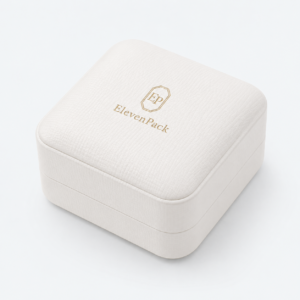 White PU Leather Jewelry Packaging Box - closed product view - JB-BM-05-P89