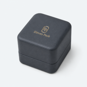 Black PU Leather Hinged Luxury Jewelry Box - closed product view - JB-BM-05-P9