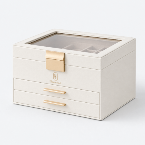 Multicolor PU Leather Jewelry Organizer - material or structure detail - JB-BM-05-P90
