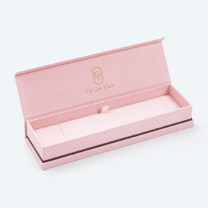 Black and Pink PU Leather Jewelry Packaging Box - open product view - JB-BM-05-P91