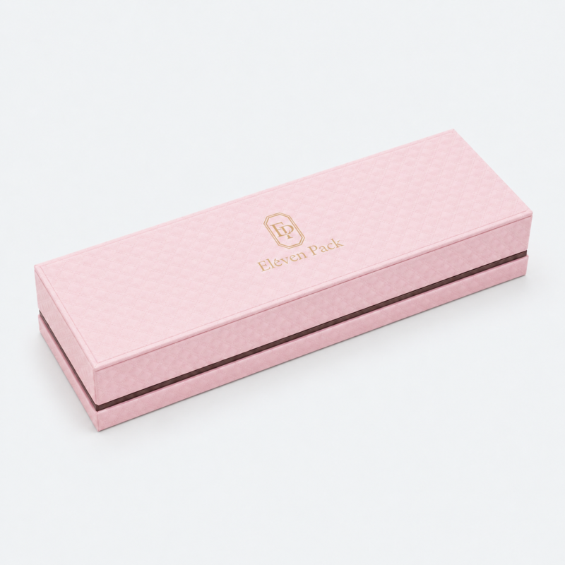Black and Pink PU Leather Jewelry Packaging Box - closed product view - JB-BM-05-P91