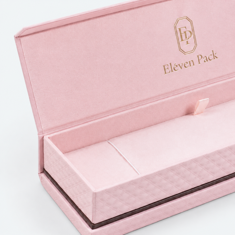 Black and Pink PU Leather Jewelry Packaging Box - material or structure detail - JB-BM-05-P91