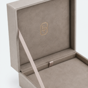 Gray Faux Leather Jewelry Packaging Box - material or structure detail - JB-BM-05-P92