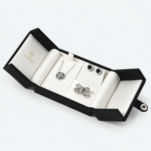 Dark-Tone PU Leather Jewelry Box - open product view - JB-BM-05-P93