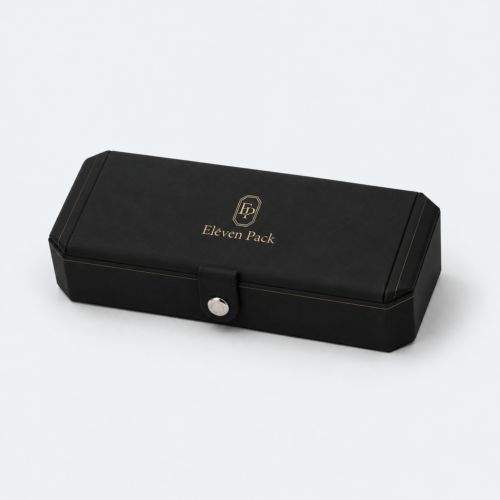 Dark-Tone PU Leather Jewelry Box - closed product view - JB-BM-05-P93