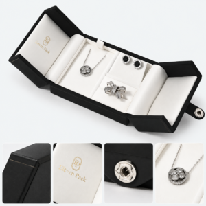 Dark-Tone PU Leather Jewelry Box - material or structure detail - JB-BM-05-P93