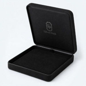 Black Suede Premium Necklace Box - open product view - JB-BM-07-P10