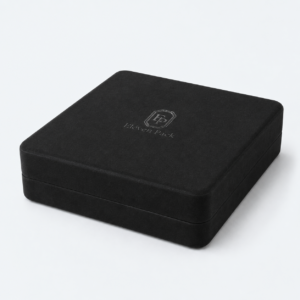 Black Suede Premium Necklace Box - closed product view - JB-BM-07-P10