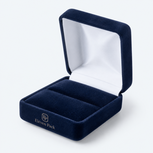 Blue Suede Ring Box - open product view - JB-BM-07-P12