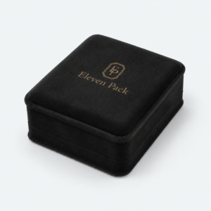 Black Suede Premium Lined Earring Box - closed product view - JB-BM-07-P13 Black Suede Premium Lined Earring Box - closed product view - JB-BM-07-P13