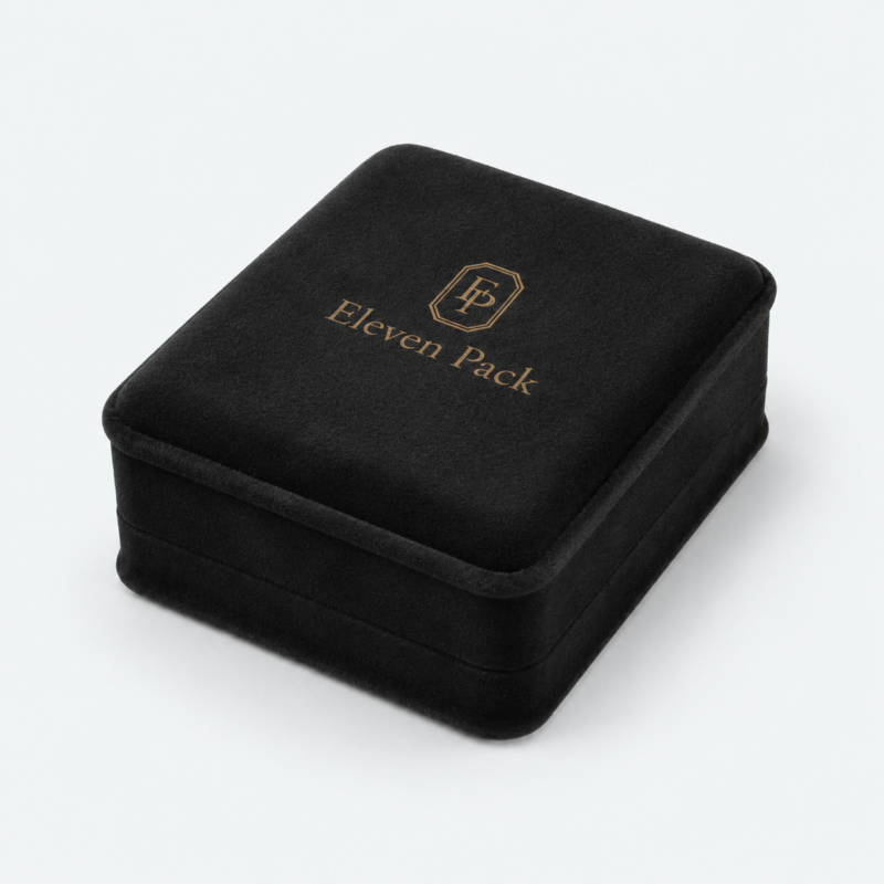 Black Suede Premium Lined Earring Box - closed product view - JB-BM-07-P13 Black Suede Premium Lined Earring Box - closed product view - JB-BM-07-P13