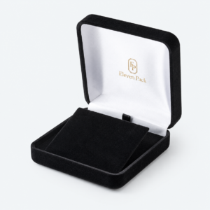 Black Suede Premium Lined Earring Box Stud - open product view - JB-BM-07-P14