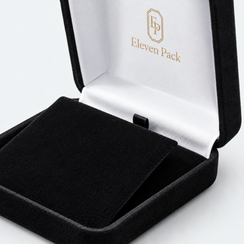 Black Suede Premium Lined Earring Box Stud - material or structure detail - JB-BM-07-P14